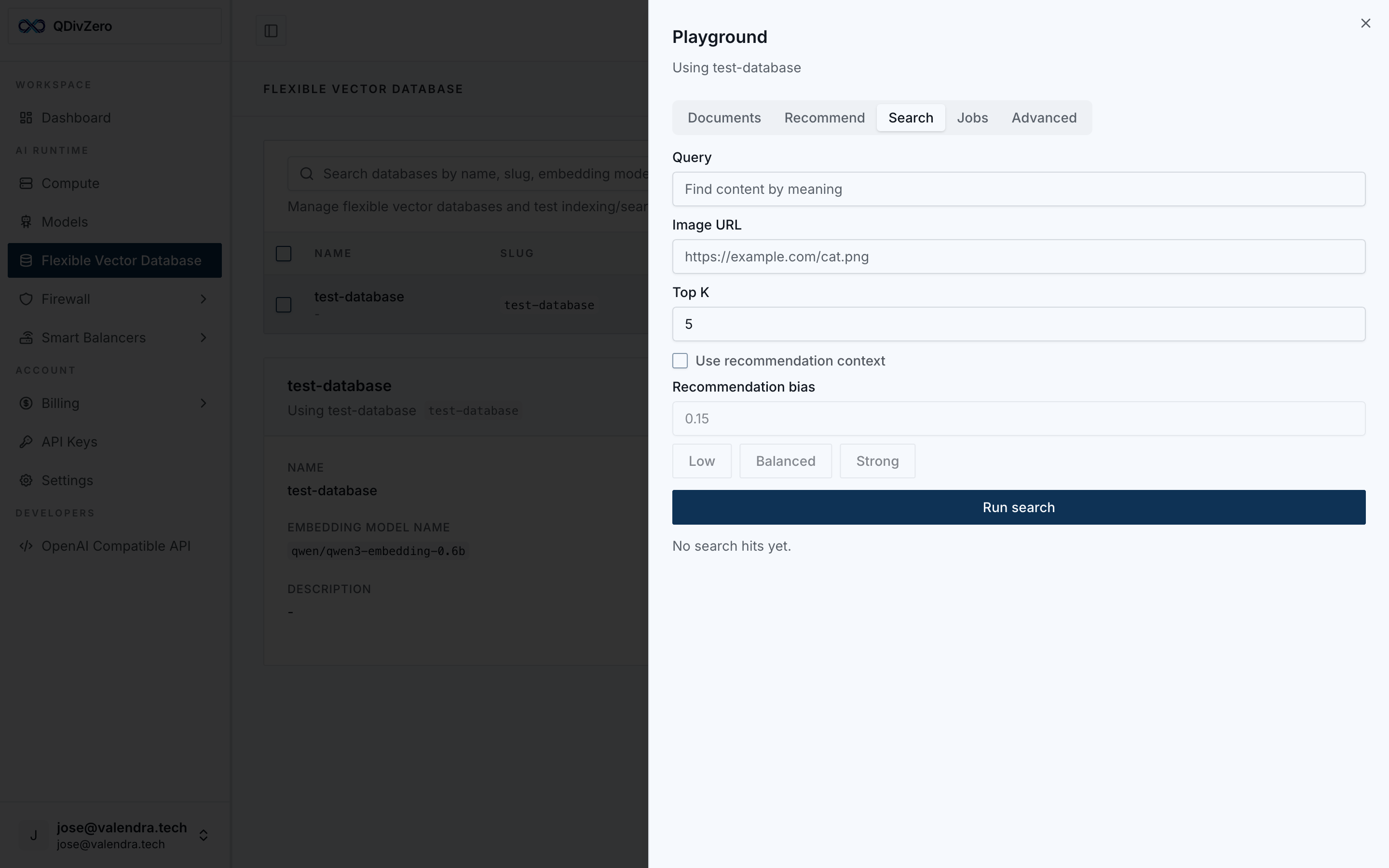 QDivZero Flexible Vector Database Playground